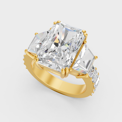 Elegant Radiant Proposal Ring In Yellow Gold