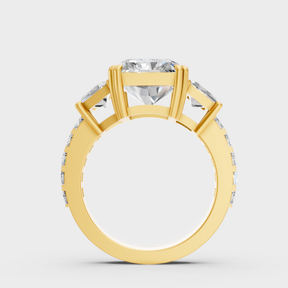 Yellow Gold Radiant Diamond Anniversary Ring Luxury Style