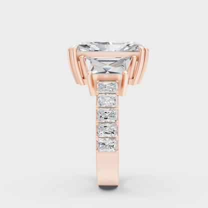 Rose Gold Radiant Diamond Ring With Ethical Lab Diamonds