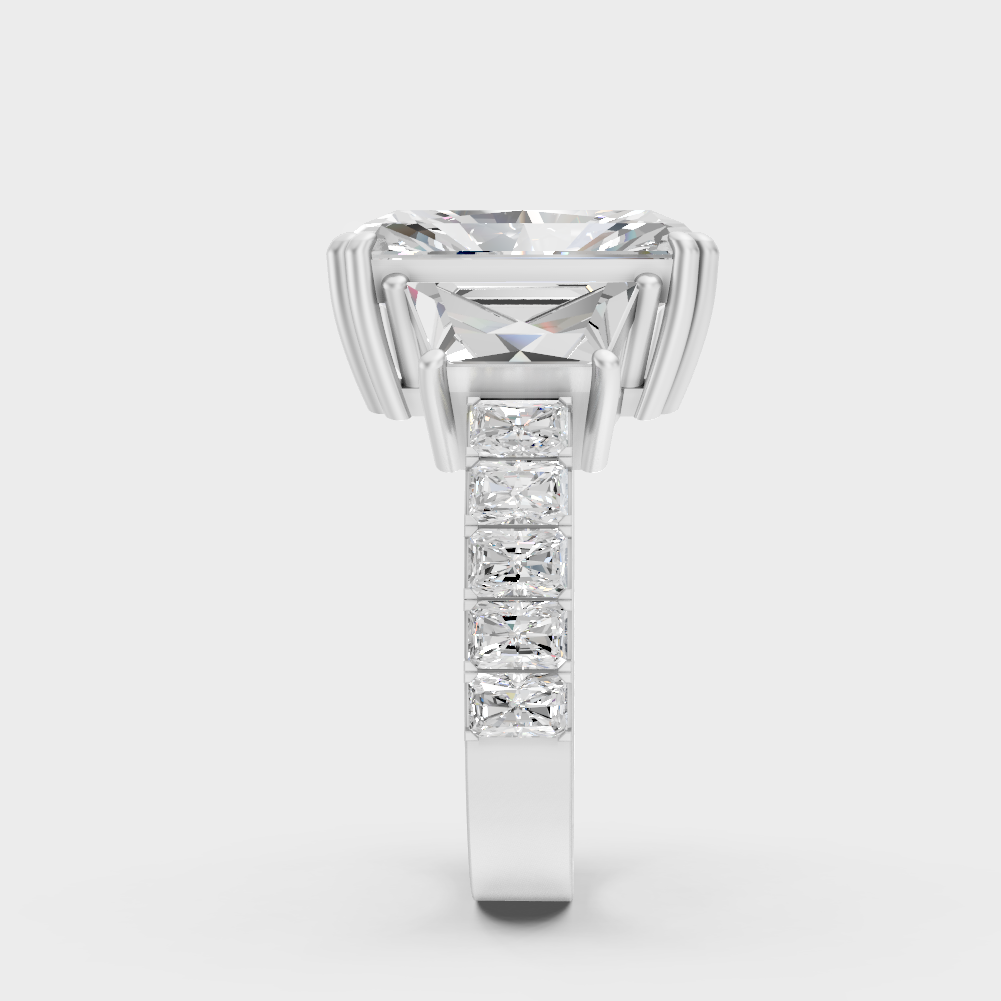 Premium Platinum Radiant Diamond Ring With Brilliant Sparkle