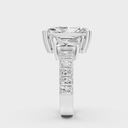 Premium Platinum Radiant Diamond Ring With Brilliant Sparkle