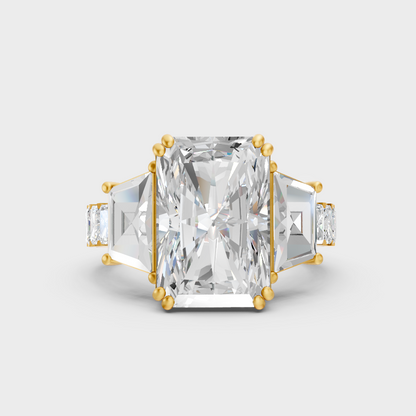 Designer Radiant Diamond Ring In Yellow Gold