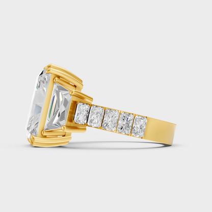 9.21 Ct Radiant Diamond Ring In Yellow Gold Fine Jewelry