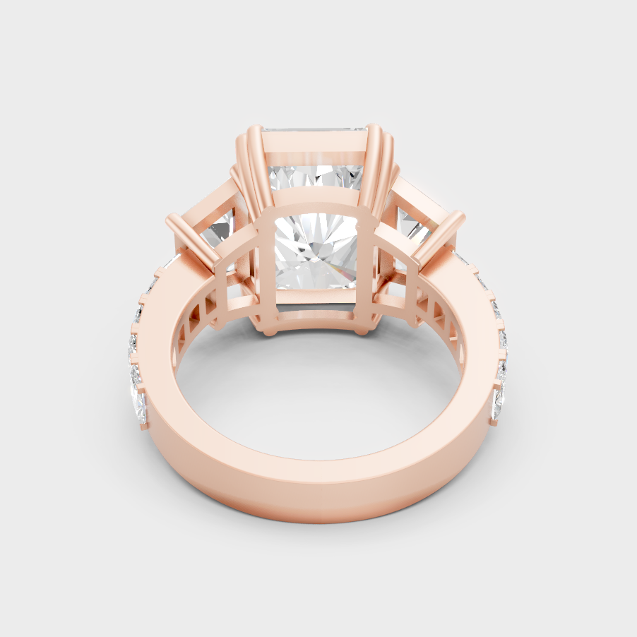 Contemporary Lab Diamond Radiant Ring In Rose Gold
