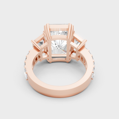 Contemporary Lab Diamond Radiant Ring In Rose Gold