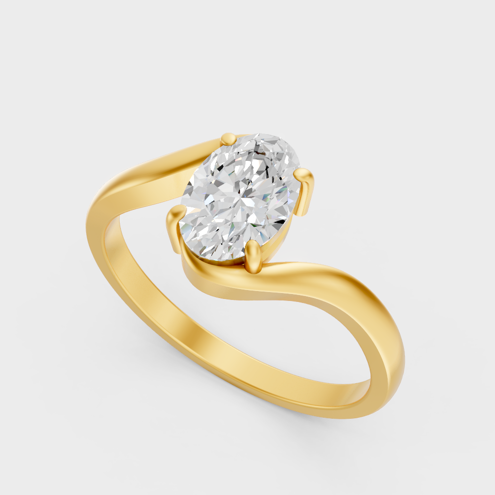 Yellow Gold Oval Diamond Ring For Everyday Luxury