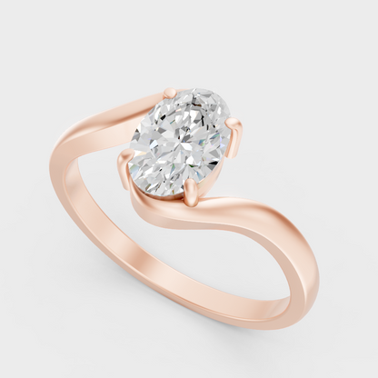 Oval Cut Lab Diamond Ring In Rose Gold Refined Style