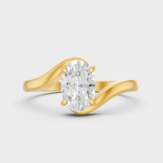 Luxury Oval Diamond Ring In Yellow Gold Elegant Fine Jewelry