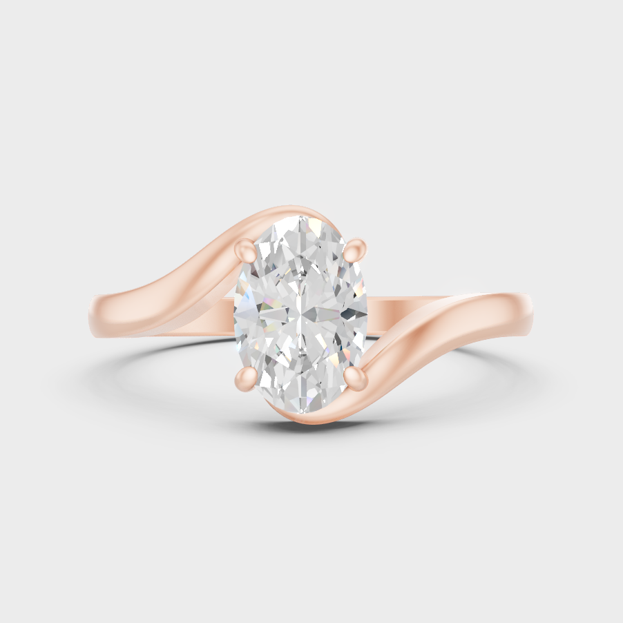 Rose Gold Oval Lab Grown Diamond Ring Timeless Luxury Style