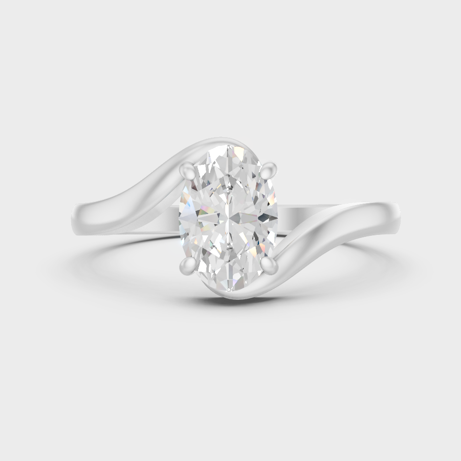 Elegant White Gold Oval Ring Fine Jewelry