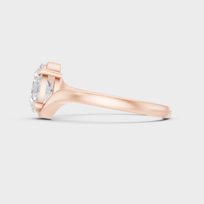 Ethical Lab Grown Oval Ring In Rose Gold
