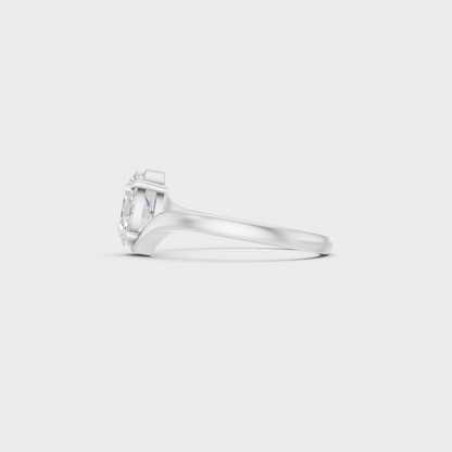 Platinum Fine Jewelry Oval Diamond Ring For Women