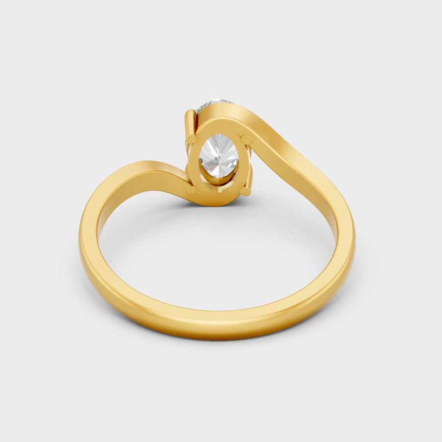Yellow Gold Oval Diamond Statement Ring Luxury Style