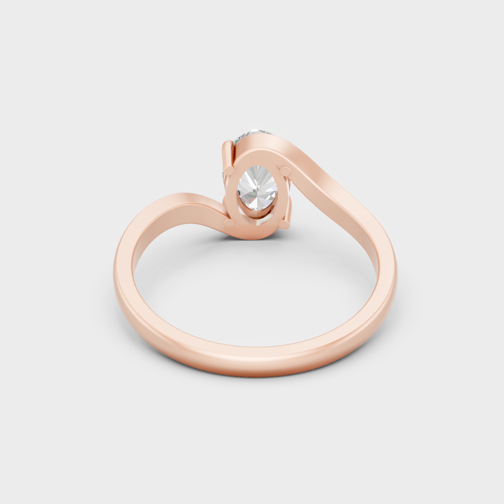 Contemporary Lab Diamond Oval Ring In Rose Gold