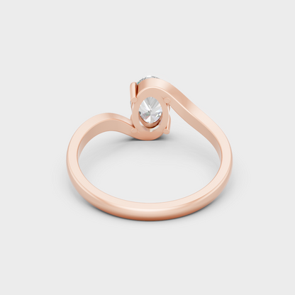 Contemporary Lab Diamond Oval Ring In Rose Gold