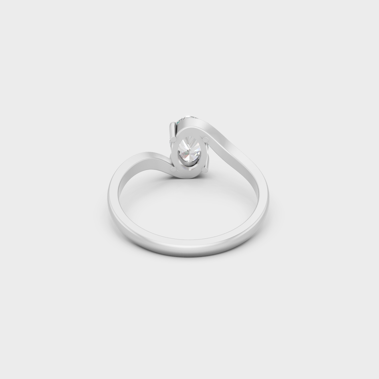 White Gold Certified Oval Diamond Ring Elegant Design