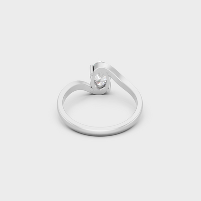 White Gold Certified Oval Diamond Ring Elegant Design