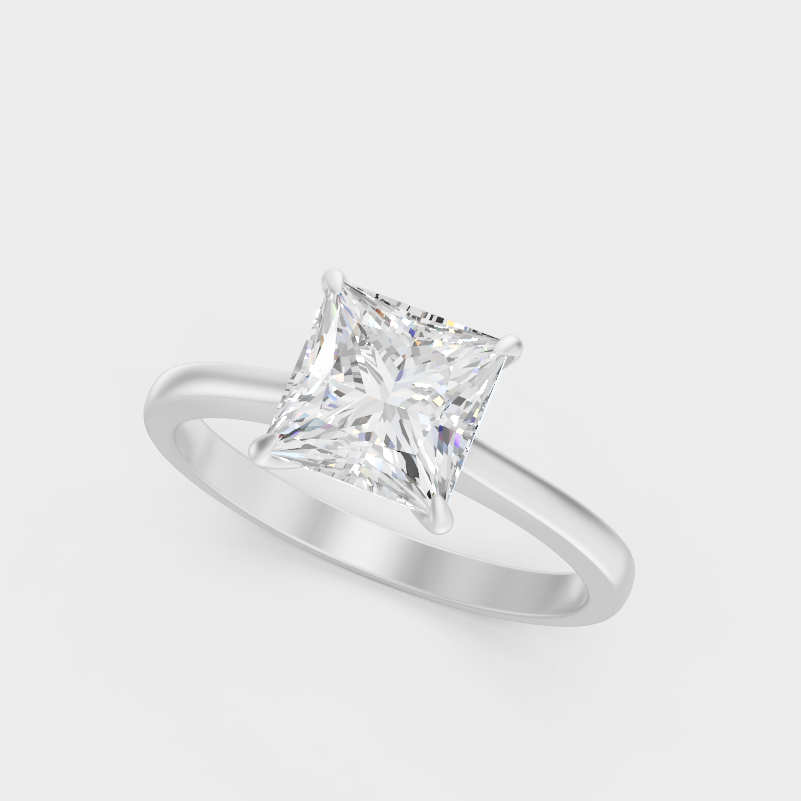 Platinum Princess Cut Diamond Solitaire Ring Timeless Elegance