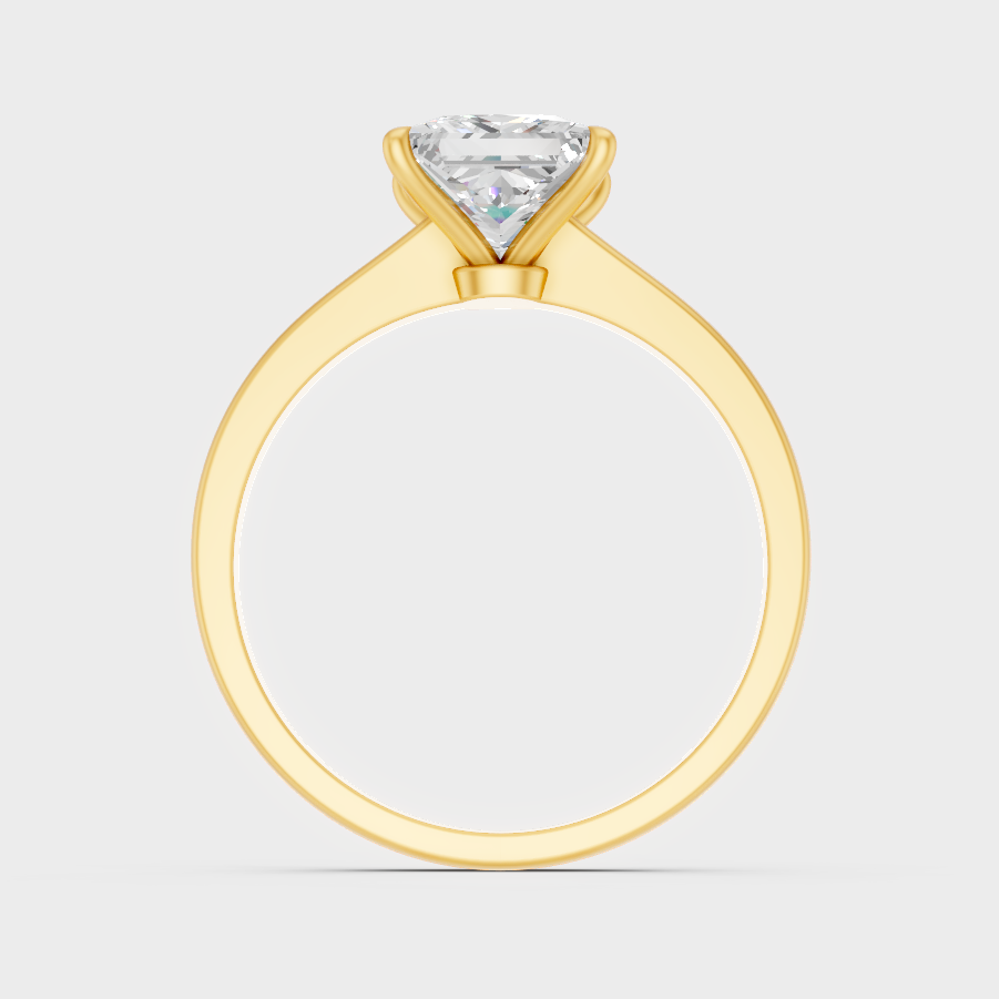 Yellow Gold Princess Diamond Bridal Ring Luxury Style