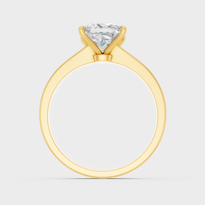 Yellow Gold Princess Diamond Bridal Ring Luxury Style