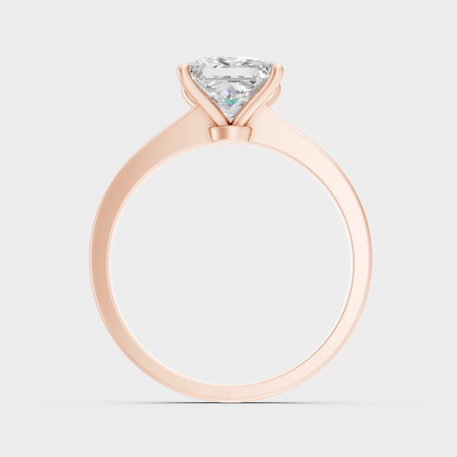 Rose Gold Luxury Princess Diamond Engagement Jewelry