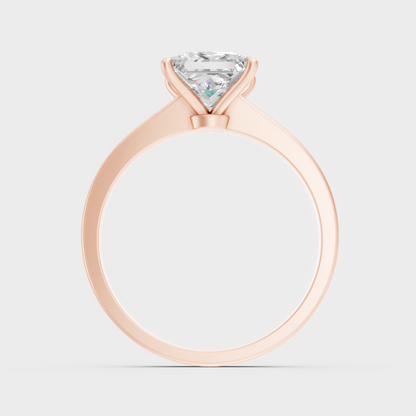 Rose Gold Luxury Princess Diamond Engagement Jewelry