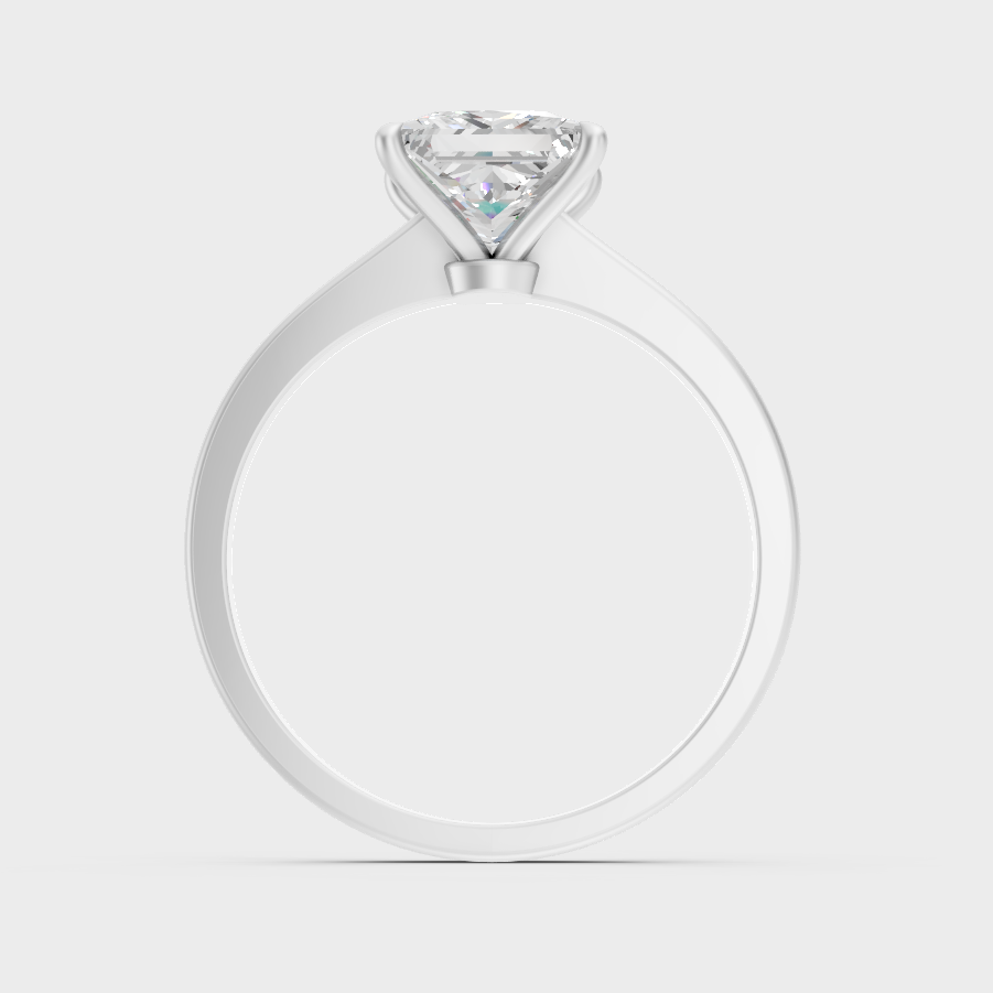 White Gold Princess Proposal Ring With Brilliant Sparkle