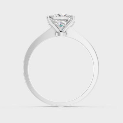White Gold Princess Proposal Ring With Brilliant Sparkle