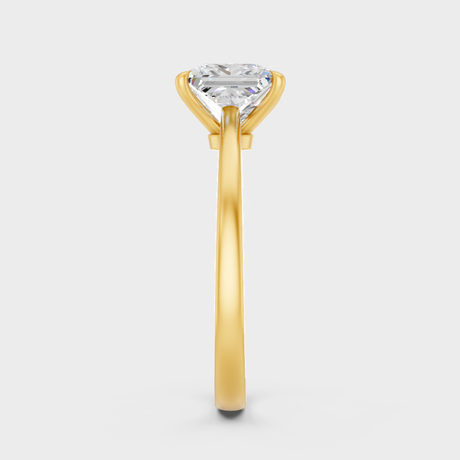 Yellow Gold Princess Statement Ring Luxury Jewelry