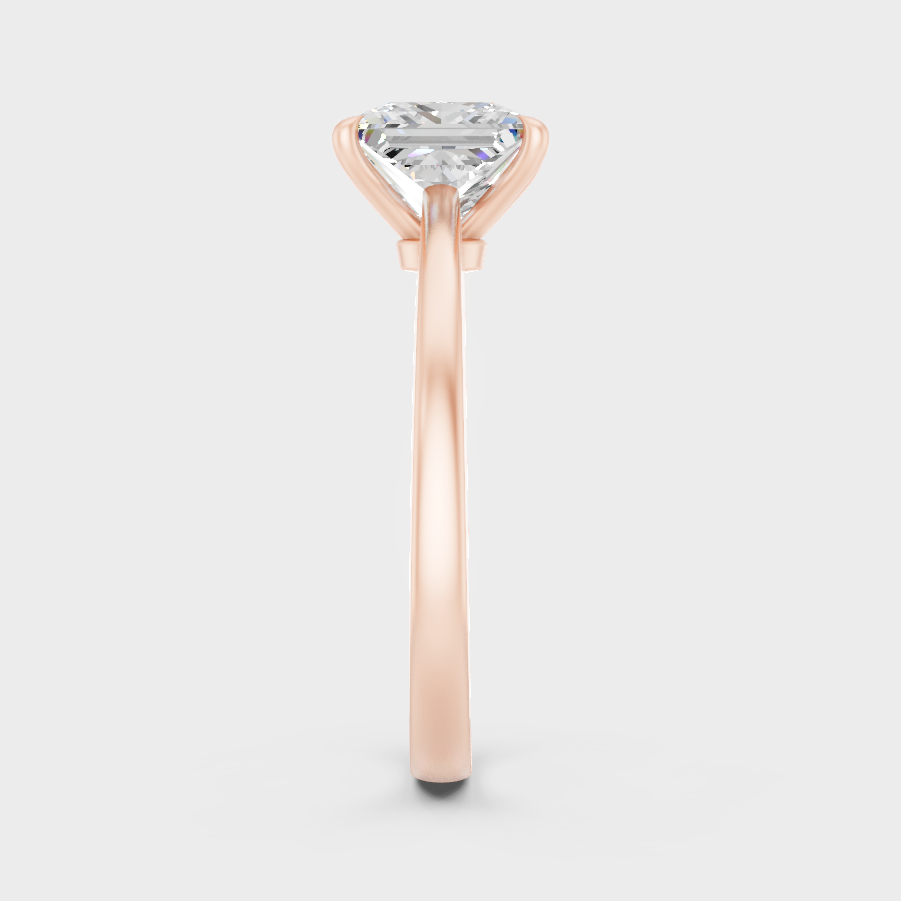 Princess Cut Lab Diamond Solitaire Ring In Rose Gold Elegant Design
