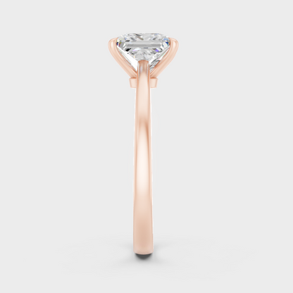 Princess Cut Lab Diamond Solitaire Ring In Rose Gold Elegant Design