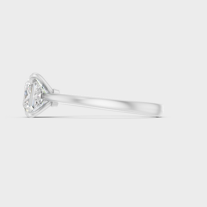White Gold Certified Princess Diamond Ring Elegant Design