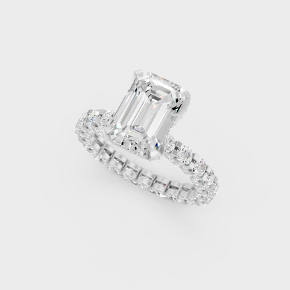 Platinum Emerald And Round Cut Eternity Ring Timeless Elegance