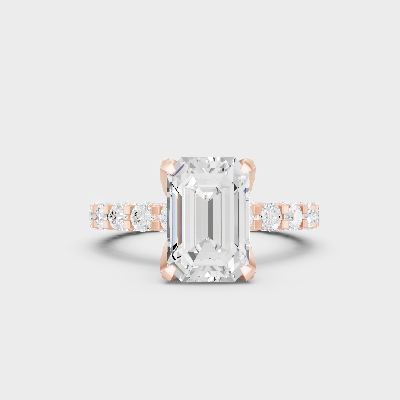 Ethical Lab Grown Emerald Eternity Ring In Rose Gold