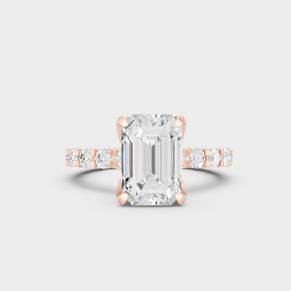 Ethical Lab Grown Emerald Eternity Ring In Rose Gold