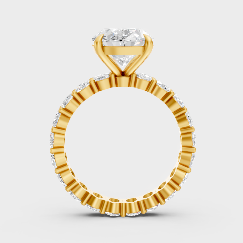 Yellow Gold Oval Diamond Bridal Ring Luxury Style