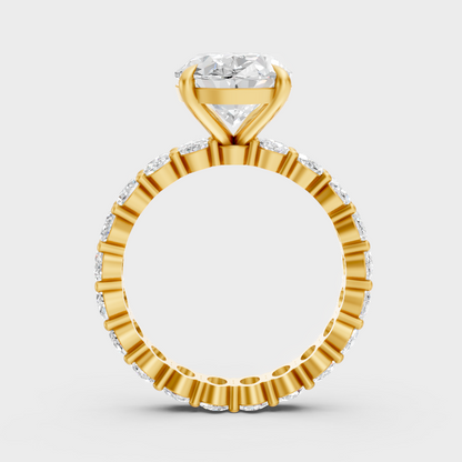 Yellow Gold Oval Diamond Bridal Ring Luxury Style