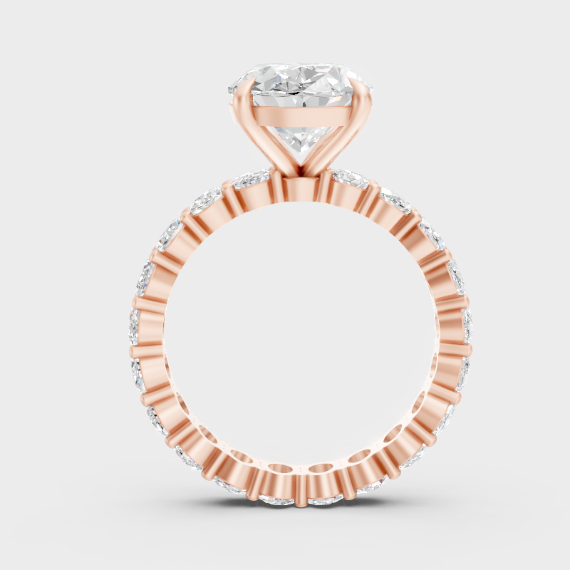 Yellow Gold Oval Diamond Bridal Ring Luxury Style