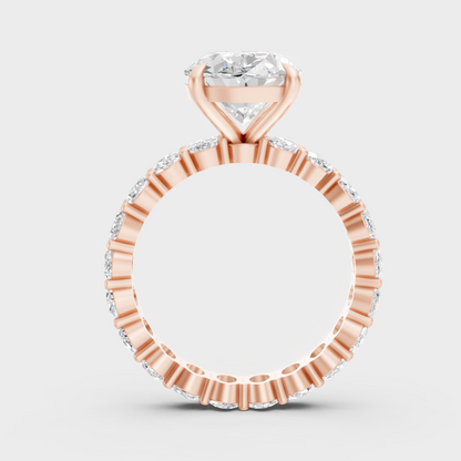 Yellow Gold Oval Diamond Bridal Ring Luxury Style