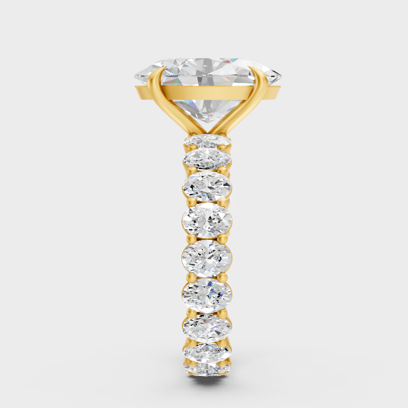 Yellow Gold Oval Statement Ring Luxury Jewelry