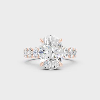 Ethical Lab Grown Oval Solitaire Ring In Rose Gold