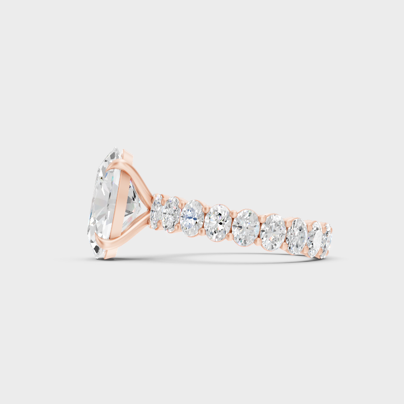 Rose Gold Oval Lab Grown Diamond Ring Elegant Luxury Style