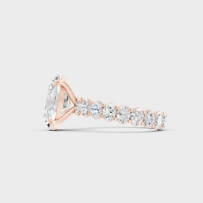 Rose Gold Oval Lab Grown Diamond Ring Elegant Luxury Style