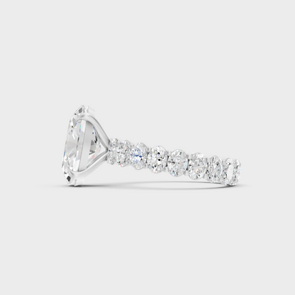 White Gold Certified Oval Diamond Ring Elegant Design