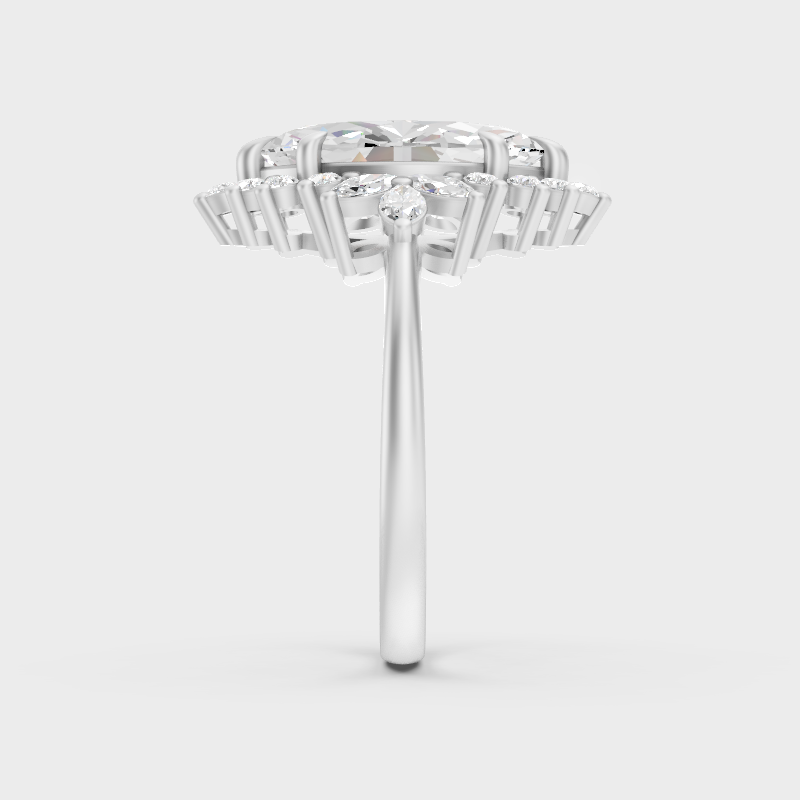 Premium Platinum Marquise Halo Diamond Ring Fine Jewelry