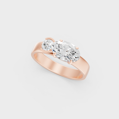 Rose Gold Engagement Ring With Ethical Lab Diamonds