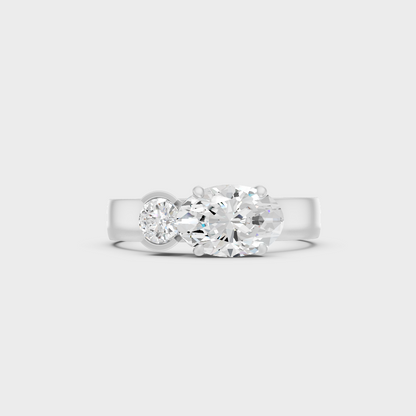 Premium Platinum Toi Et Moi Diamond Ring Fine Jewelry