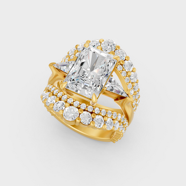 5.06 Ct Multishape Diamond Ring In Yellow Gold Fine Jewelry