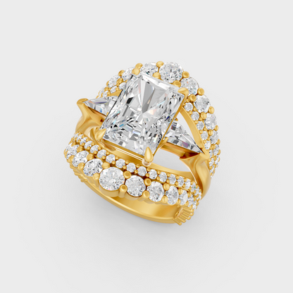5.06 Ct Multishape Diamond Ring In Yellow Gold Fine Jewelry
