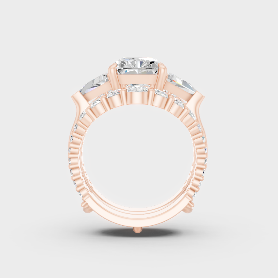 Rose Gold Luxury Multishape Diamond Engagement Jewelry